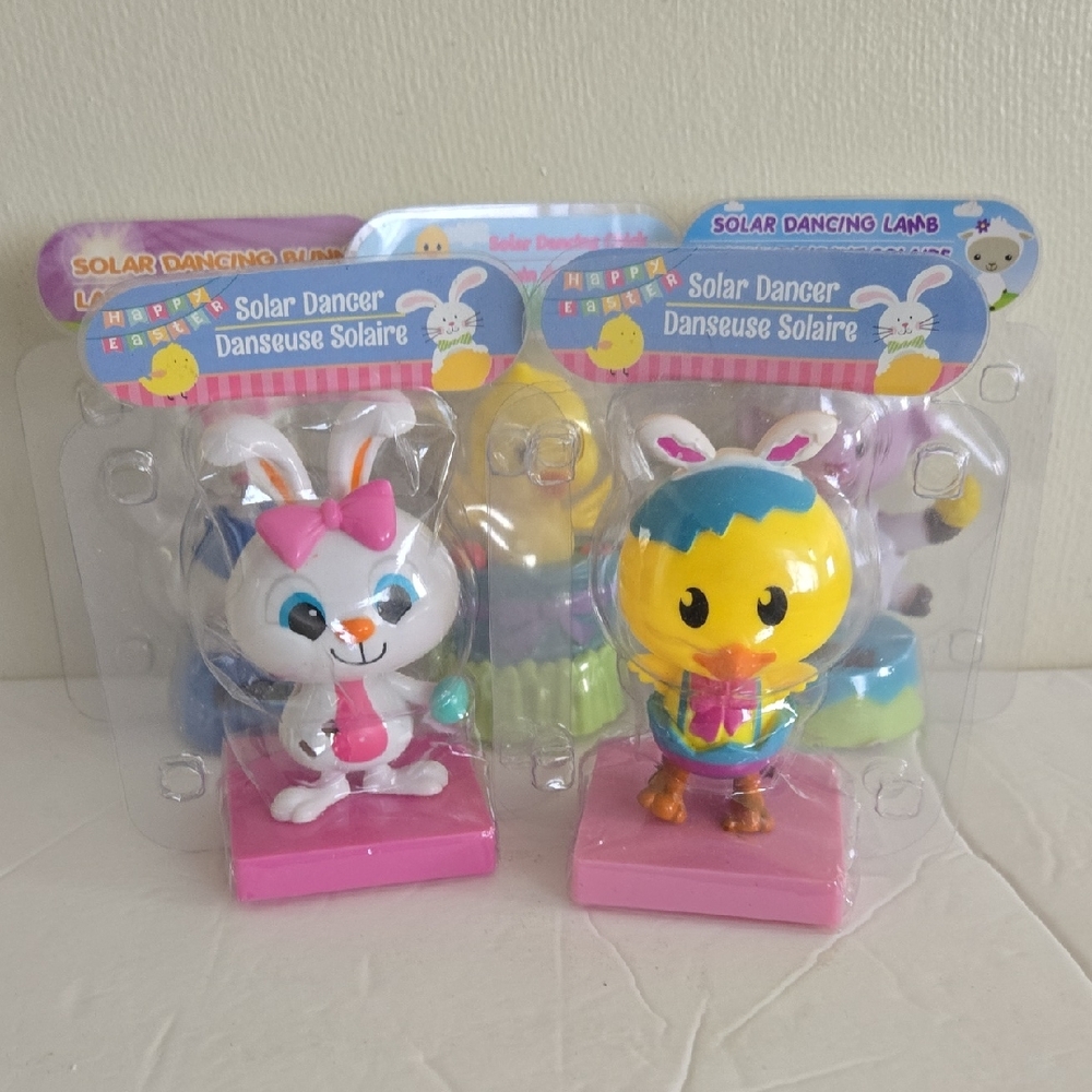 Solar Five Dancing Easter Pink And Blue Bunny and Chick Set